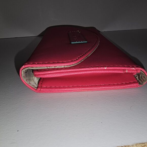 Adrienne Vittadini Hot Pink Trifold Wallet Designer Clutch Purse Accessory - Picture 4 of 11